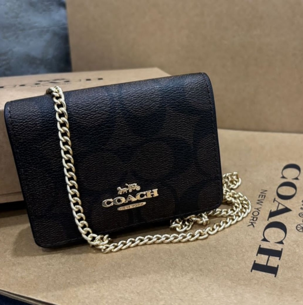 Coach Black Crossbody Bag with Gold Chain